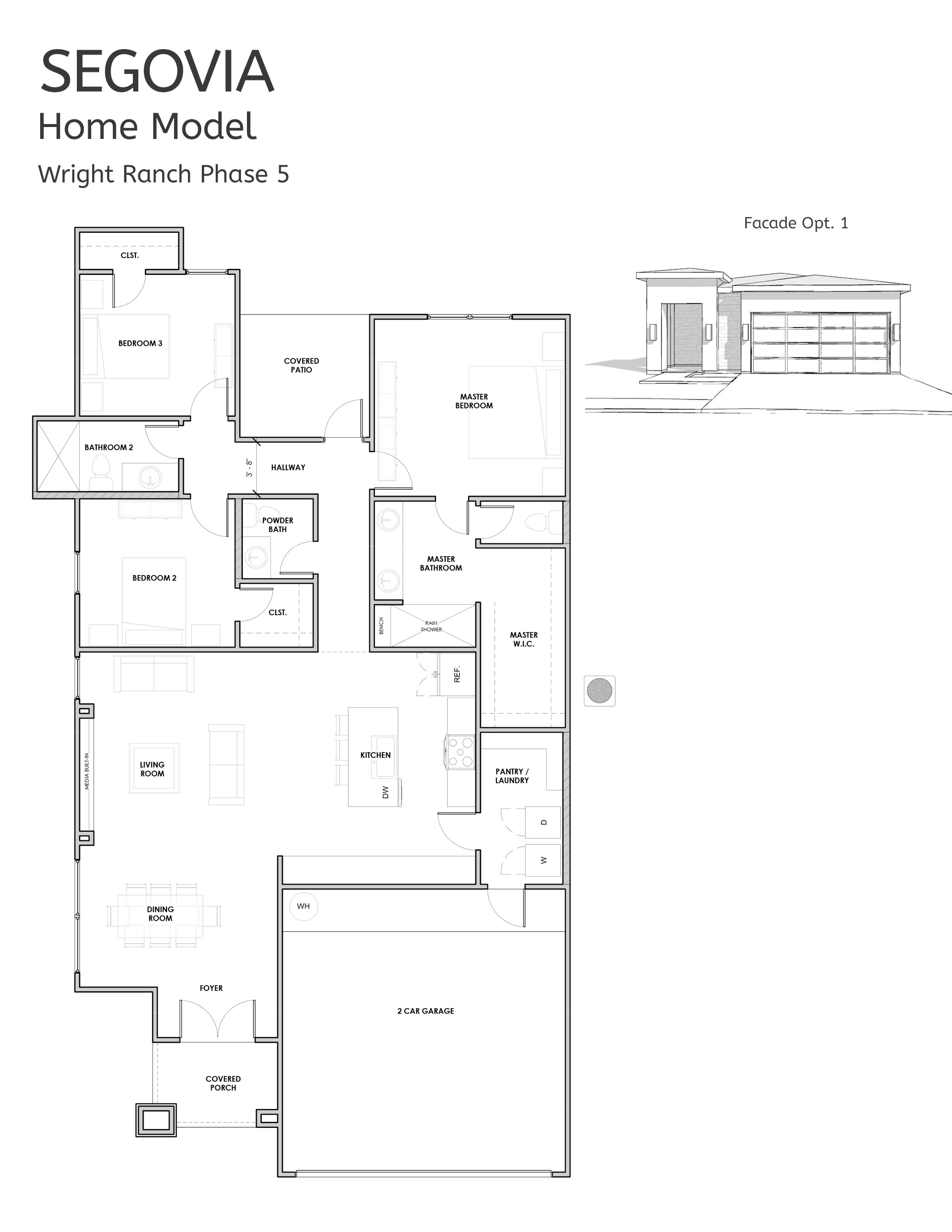 Segovia home model floor plan - wright ranch